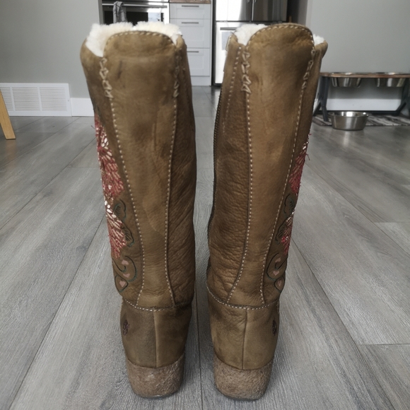 Timberland Special Limited Edition Shertang Shearling Brown Suede Leather Boots - Picture 12 of 16